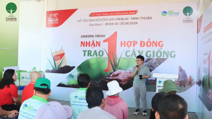 GENERALI VIETNAM TRAO TẶNG CÂY GIỐNG NHA ĐAM CHO ĐỒNG BÀO RAGLAI Ở NINH THUẬN