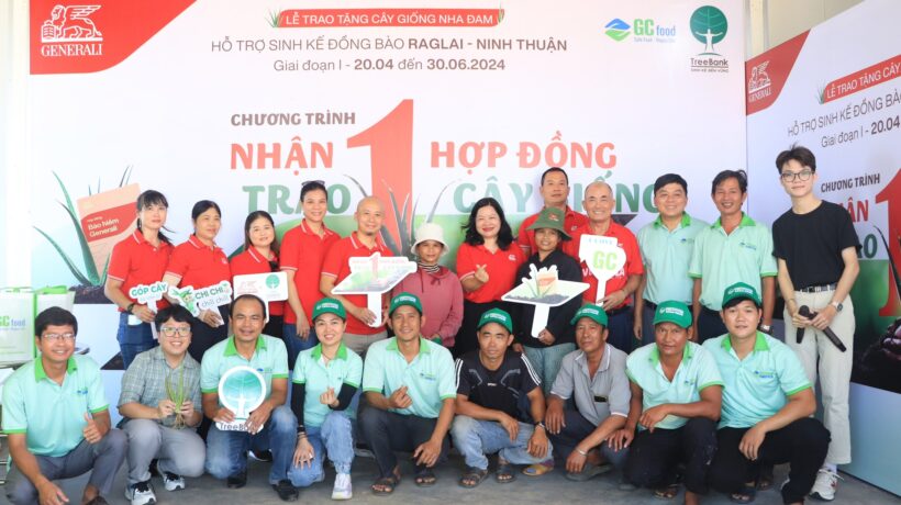 GENERALI VIETNAM TRAO TẶNG CÂY GIỐNG NHA ĐAM CHO ĐỒNG BÀO RAGLAI Ở NINH THUẬN