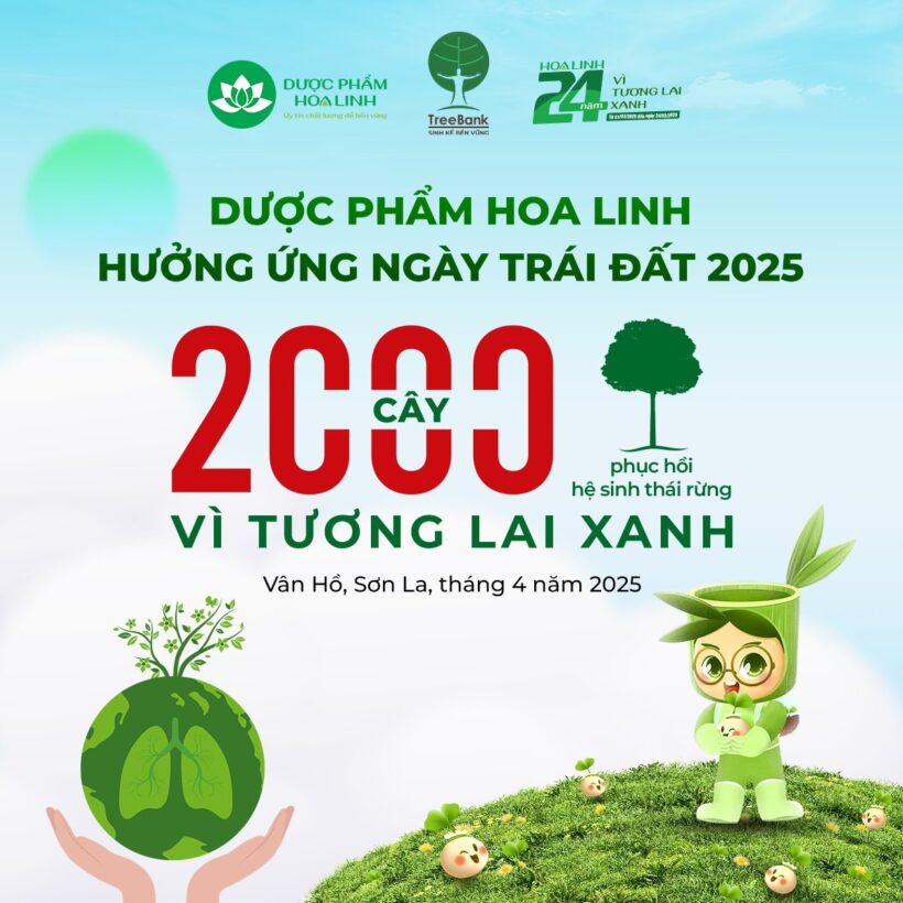 CÙNG DƯỢC PHẨM HOA LINH HƯỞNG ỨNG NGÀY TRÁI ĐẤT (22/4) – TRỒNG 2.000 CÂY CÙNG TREEBANK